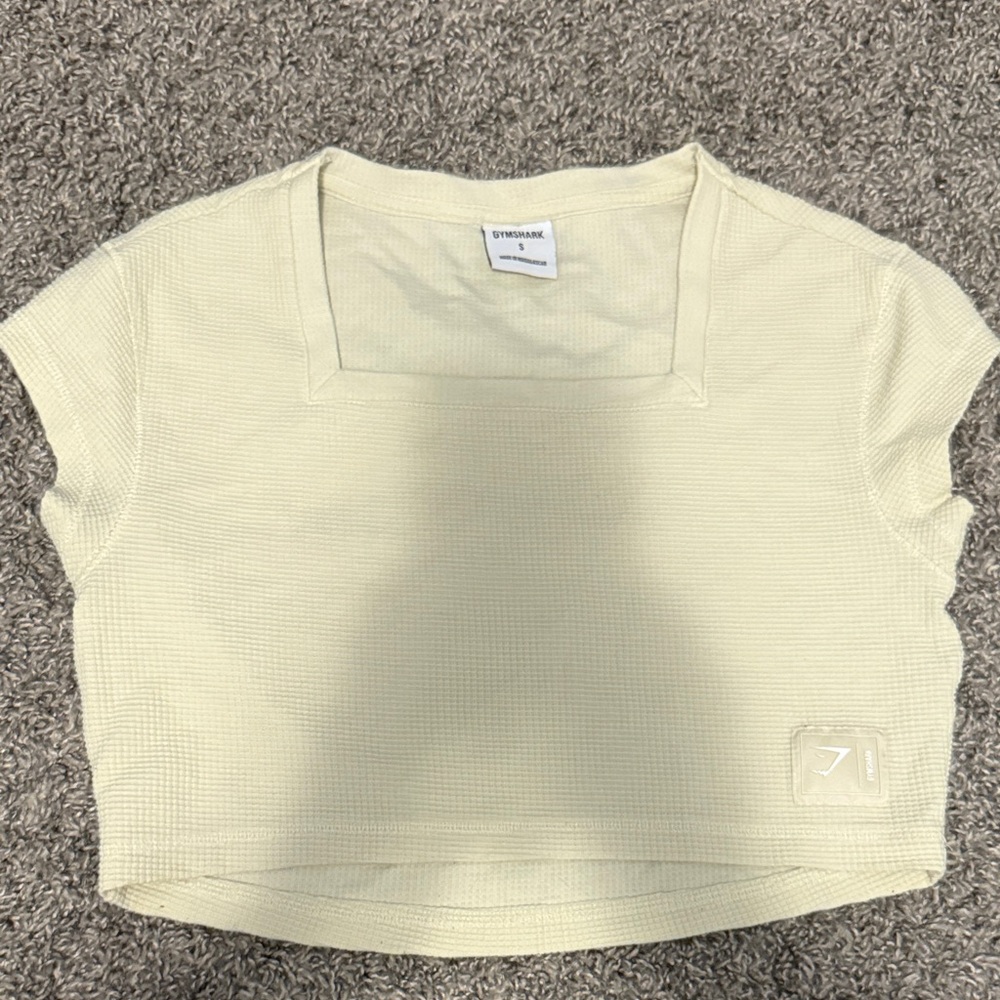 Light Cream Square Neck Crop Top Gymshark